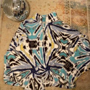 Wavy Pattern Cropped Sherpa